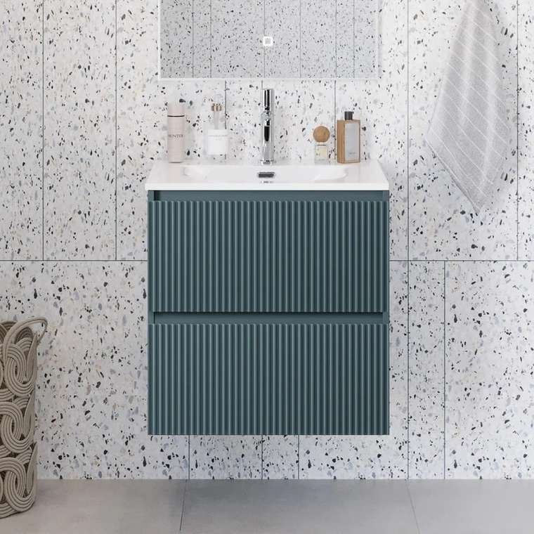 Тумба с раковиной Uno-mini 60 голубого цвета