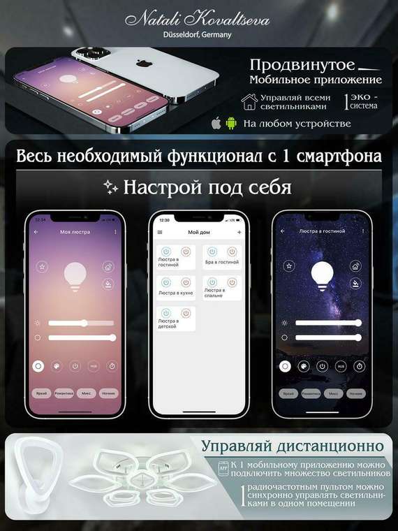 Потолочная светодиодная люстра Natali Kovaltseva High-Tech Led Lamps 82004