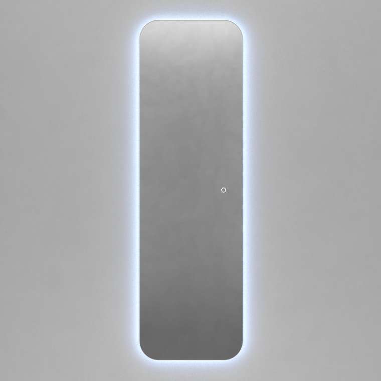 Прямоугольное настенное  зеркало Kuvino NF LED L  54х179 с холодной подсветкой и с сенсорной кнопкой