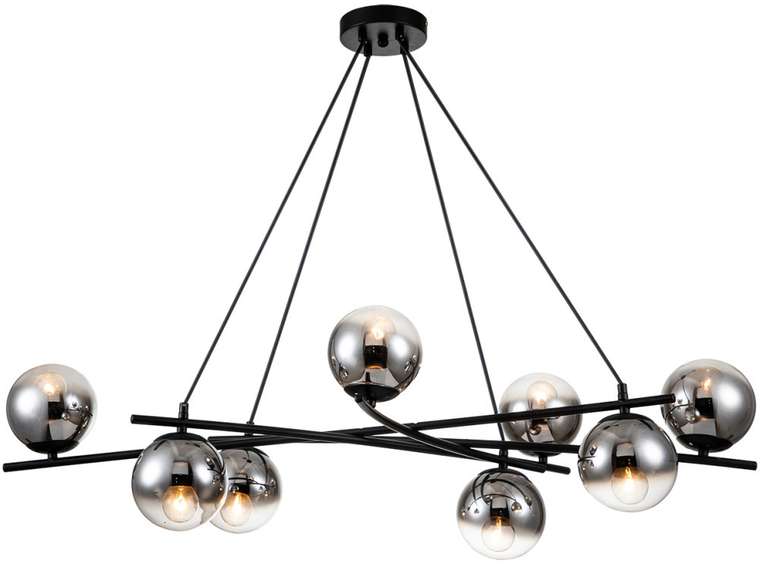 Подвесная люстра 1119/8S E14*40W Escada Balance Black (плафоны шарики)