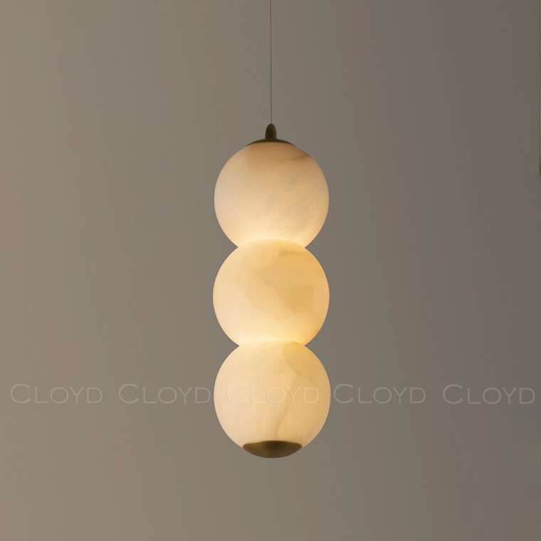 Подвесной светильник Cloyd ORIONIS P3 / выс. 36 см - алебастр - латунь