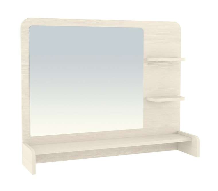 Зеркало с полками бежевого цвета