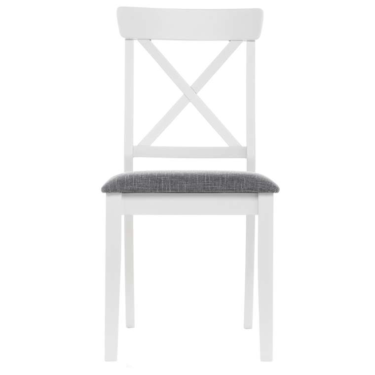 Деревянный стул Bern butter white / grey с серым сидением