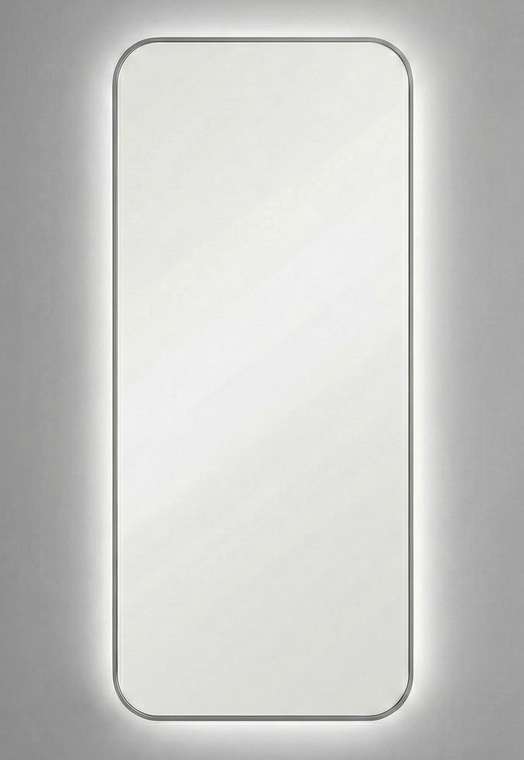 Настенное зеркало Smart L LED в раме серебряного цвета с подсветкой