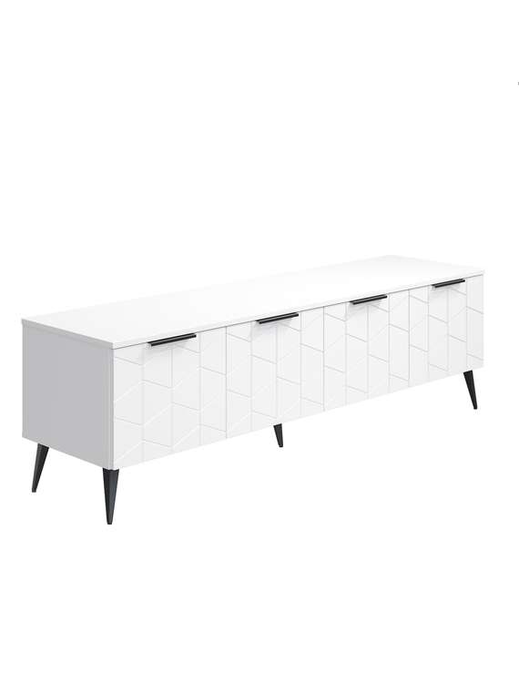 Тумба под телевизор Контемпо КТ-05 цвет белый бриллиант/бланж