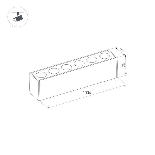 Трековый светильник Arlight Mag-Dots-25-L1000-30W Day4000 034208