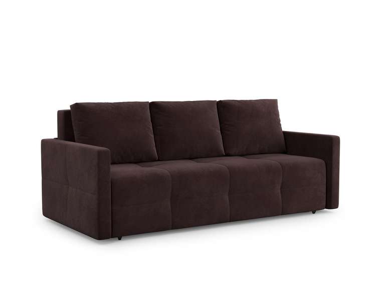 Прямой диван-кровать Марсель 2 темно-коричневого цвета