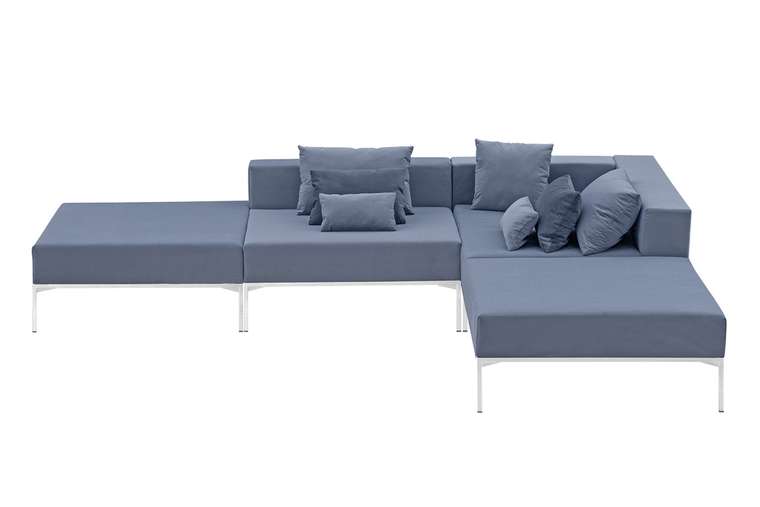 Модульный угловой диван Benson серого цвета угол правый