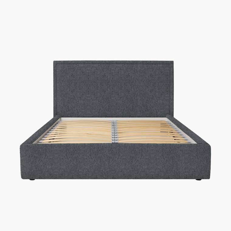 Кровать Dream 160х200 графитового цвета в обивке из рогожки с подъёмным механизмом 