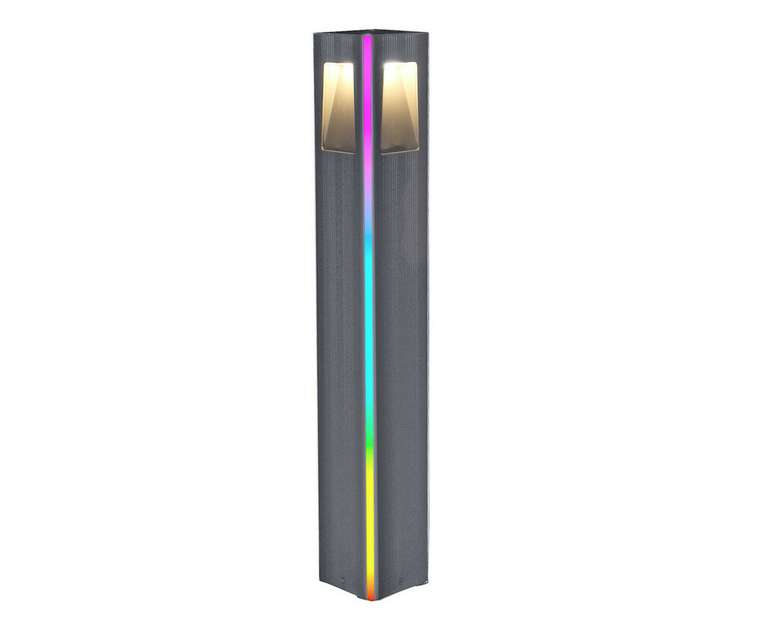 Светильник уличный серый 220V w12*12 h80 Led 4*3W (4000K) Декоративная подсветка RGB.