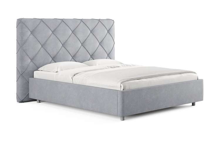 Кровать Manhatten 180х200 серого цвета без основания и подъемного механизма