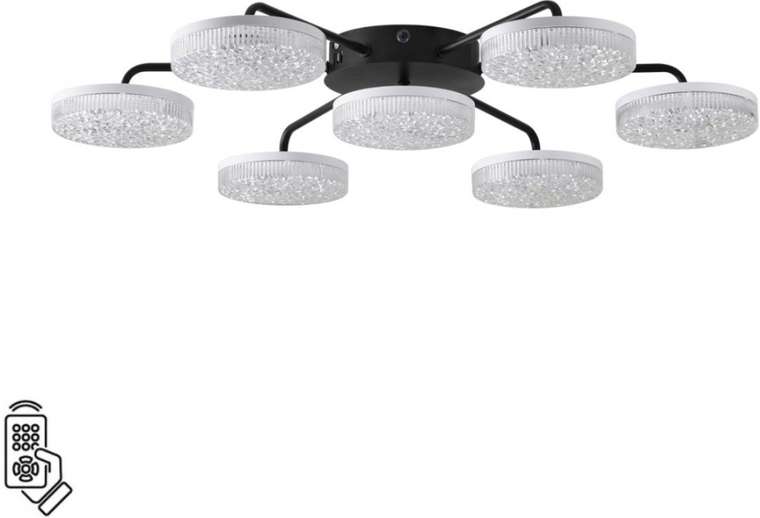 Люстра потолочная светодиодная на 20 м? Lumion Didana 8236/7CL черный, металл/акрил с пультом ДУ LED 90W 3000-6000К 220V