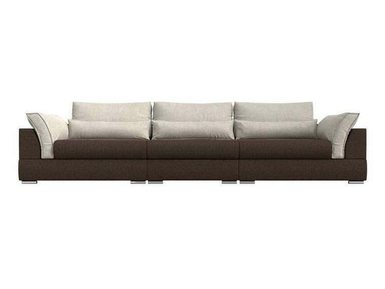 Прямой диван-кровать Пекин Long бежево-коричневого цвета