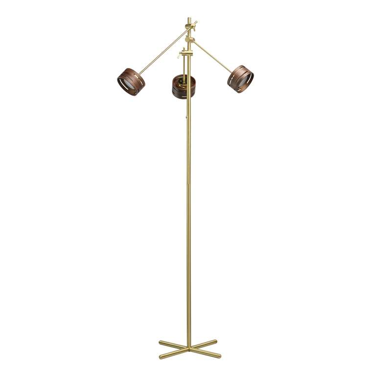 Торшер Чил-аут с плафонами из темного дерева