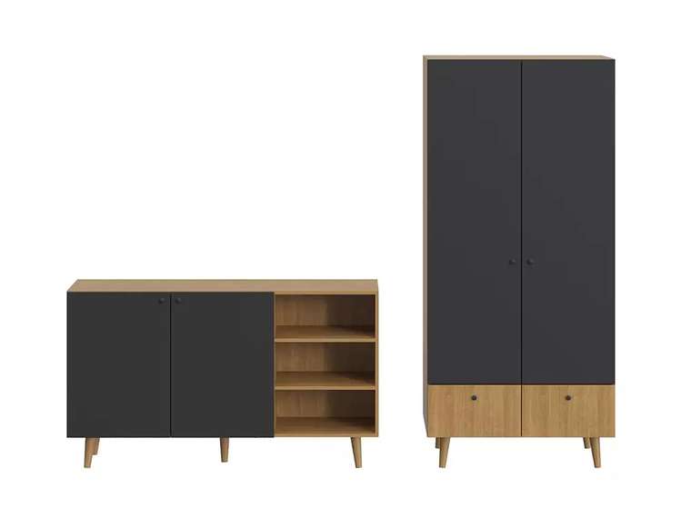 Комплект мебели для гостиной Frida 11 черно-бежевого цвета