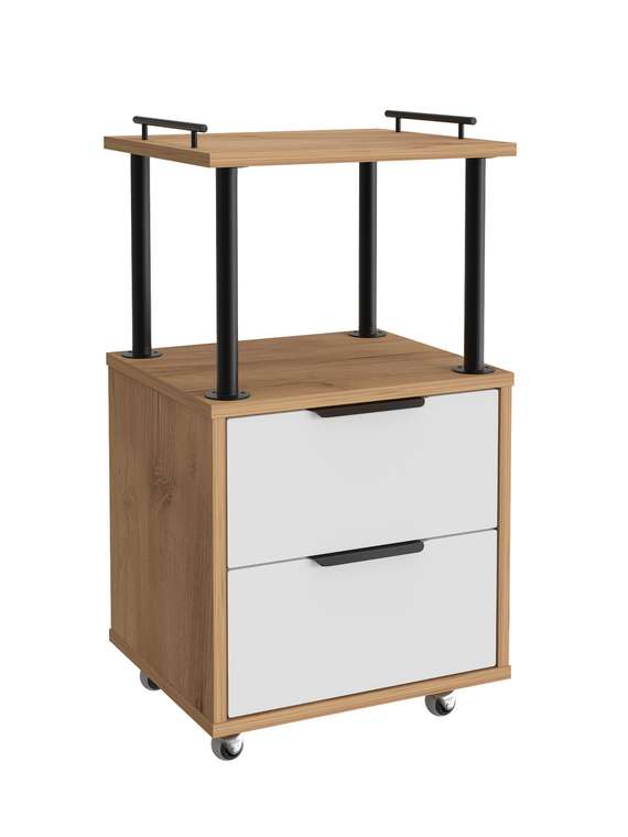 Тумба комбинированная К-32 цвет дуб крафт золотой/меренга