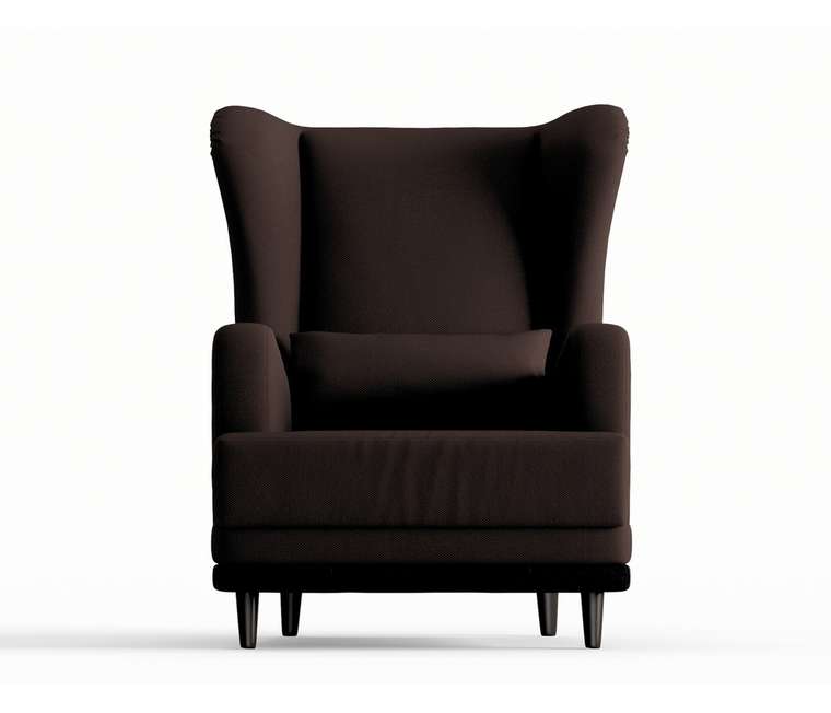 Кресло Грэмми в обивке из велюра темно-коричневого цвета