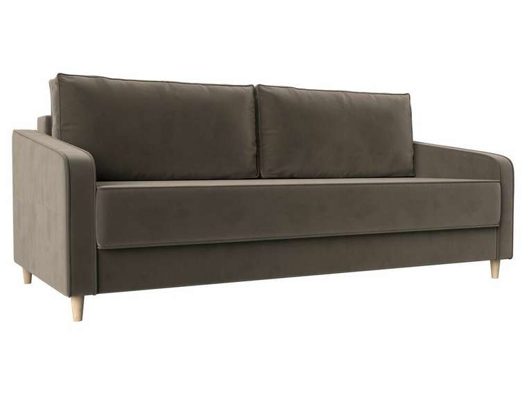 Прямой диван-кровать Варшава коричневого цвета