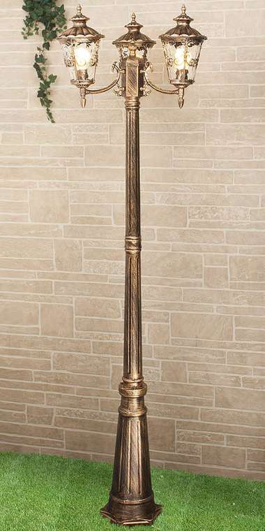 Уличный светильник на столбе Diadema цвета черное золото 