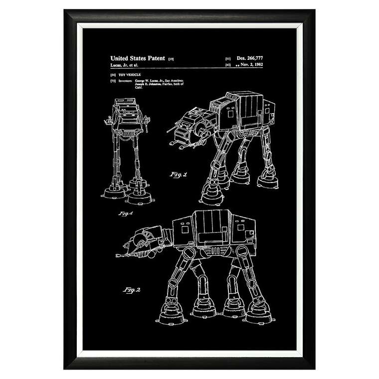 Арт-постер Патент Джорджа Лукаса на игрушку Звездные войны 