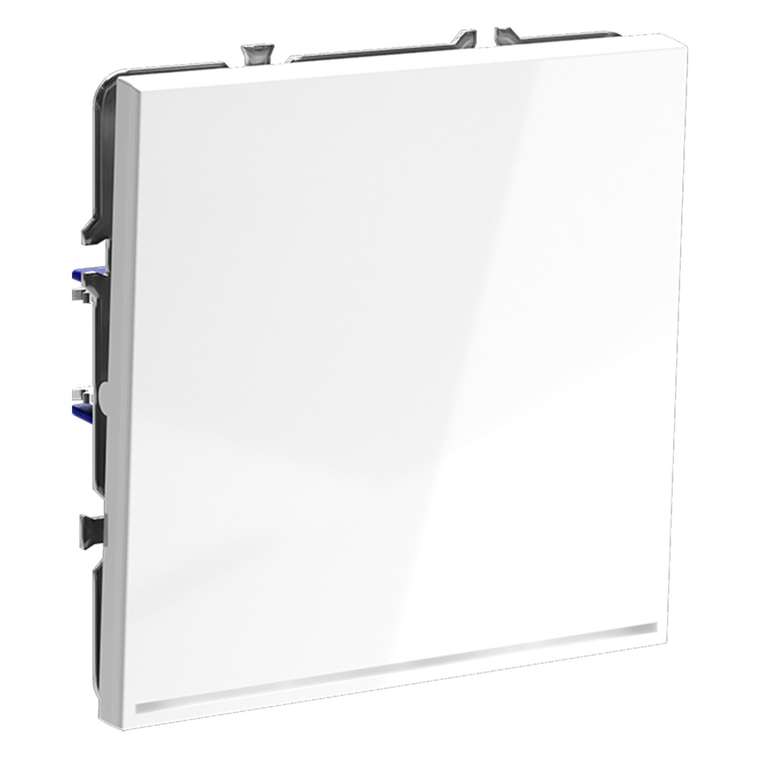 Проходной переключатель встраиваемый VOLTUM S70 одноклавишный с подсветкой 10А, (белый глянцевый)