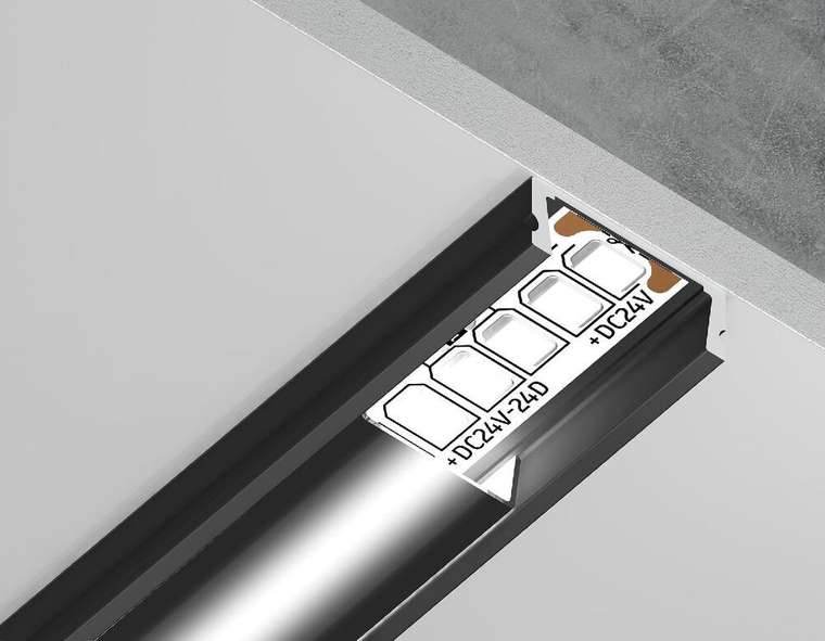 Профиль для ленты Alum Profile GP1700BK/BK (алюминий, цвет черный)