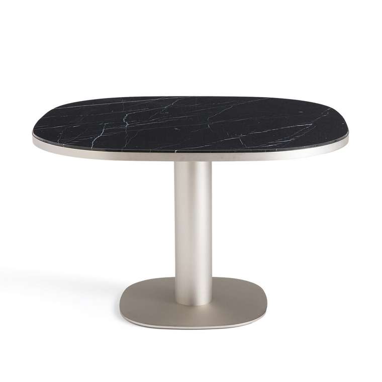 Стол обеденный из мрамора Lixfeld черного цвета