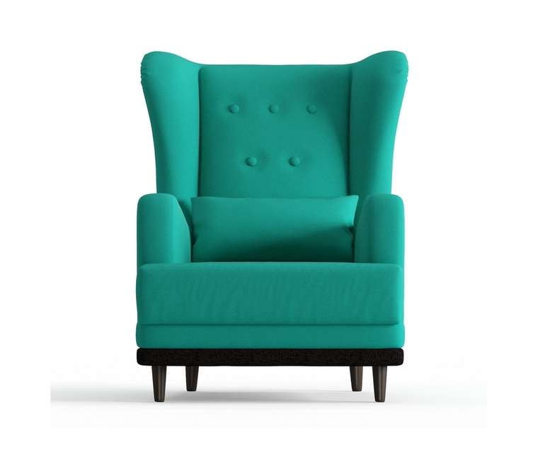 Кресло Лорд в обивке из велюра бирюзового цвета