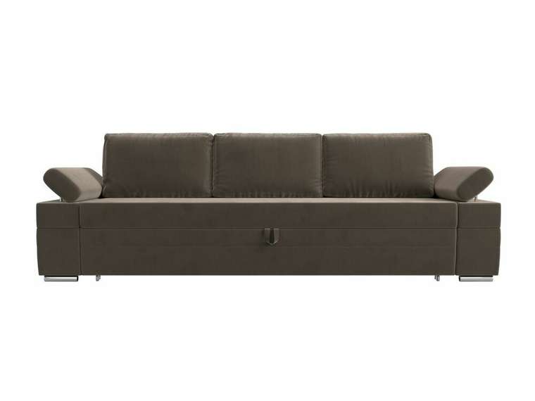 Прямой диван-кровать Канкун коричневого цвета