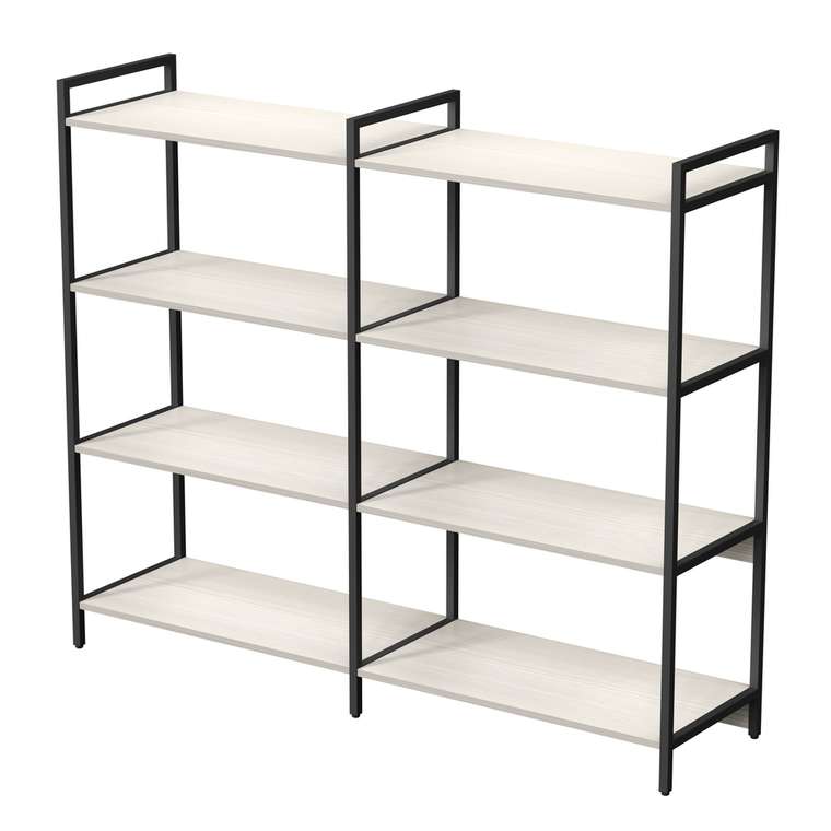 Стеллаж 10ССД.4.800 средний двойной 4 полки светло-бежевого цвета