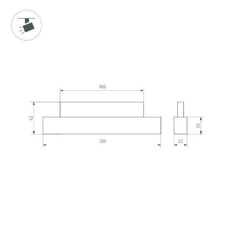 Трековый магнитный светильник Arlight MAG-ORIENT-FLAT-L350-12W Day4000 (BK, 80 deg, 48V) 048750