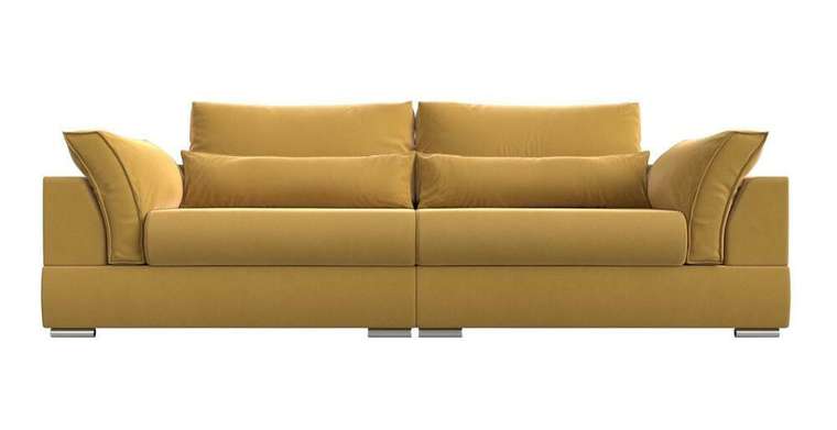 Прямой диван-кровать Пекин желтого цвета