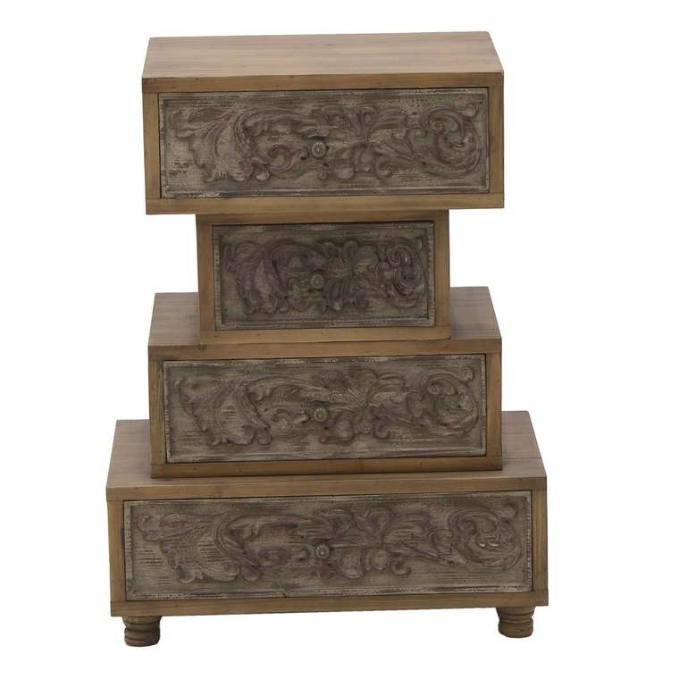 Деревянная тумба с четырьмя выдвижными ящиками