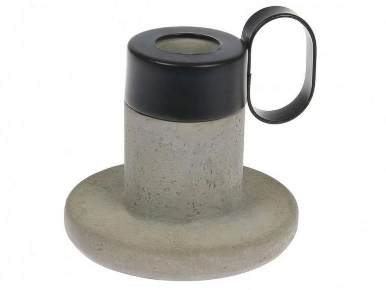 Подсвечник Cement cup серо-черного цвета