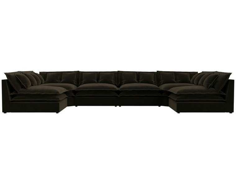 Угловой диван Лига 040 темно-коричневого цвета  