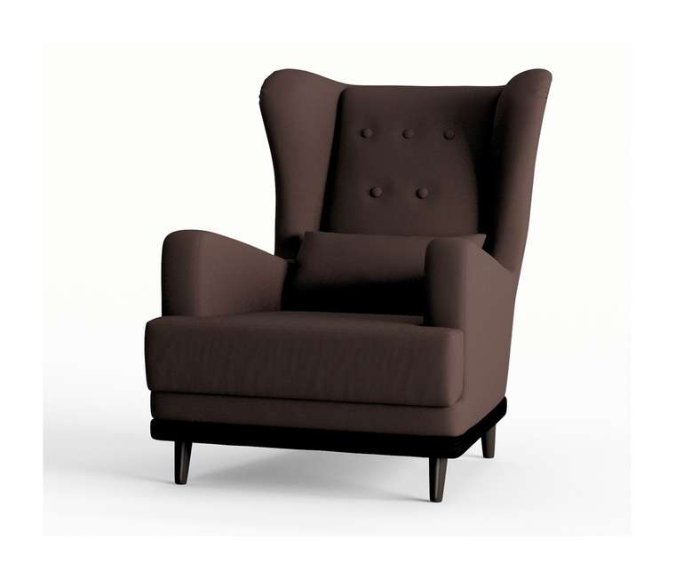 Кресло Лорд в обивке из велюра коричневого цвета