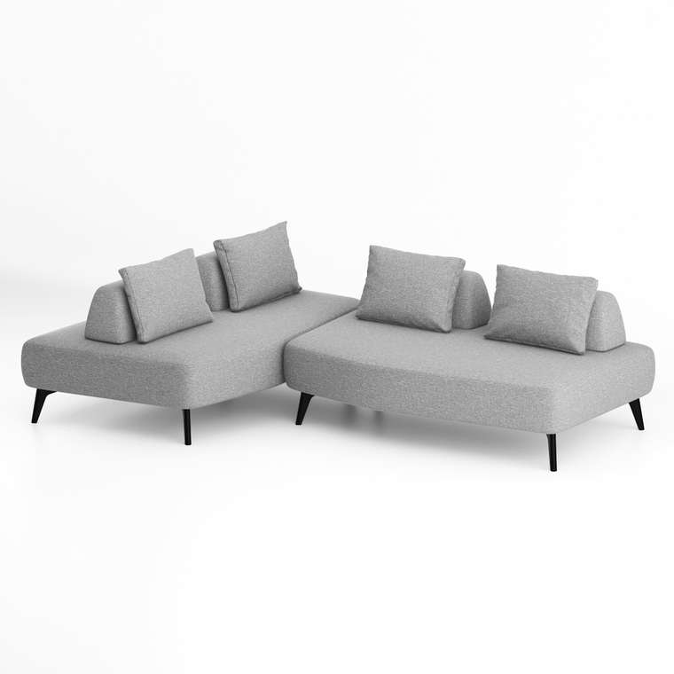 Модульный диван Concept серого цвета 