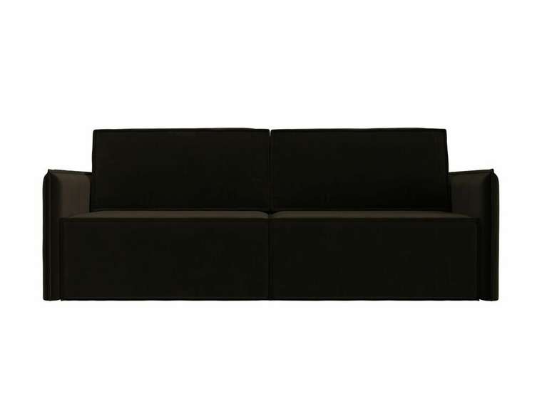 Прямой диван-кровать Либерти коричневого цвета
