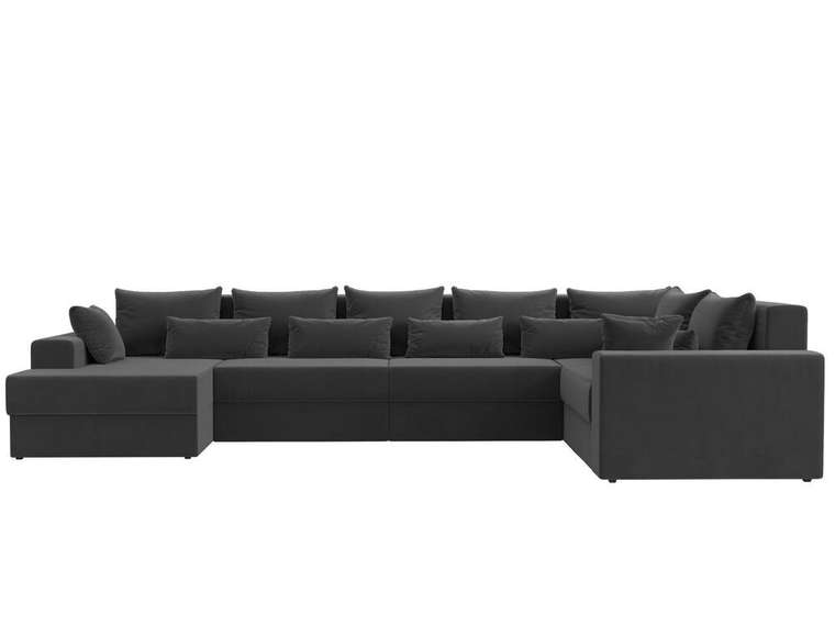 Угловой диван-кровать Майами темно-серого цвета левый угол