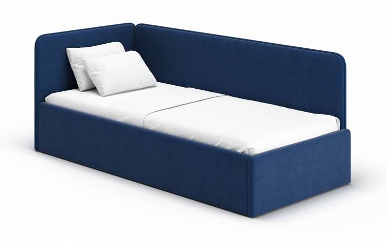 Кровать-диван Leonardo 70х160 темно-синего цвета с двумя ящиками
