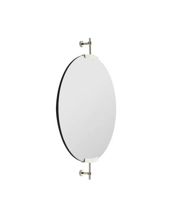 Настенное зеркало Олеан серебряного цвета