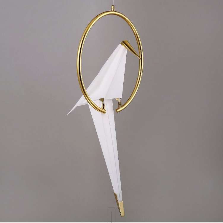 Подвесной светильник Origami Bird Perch бело-золотого цвета