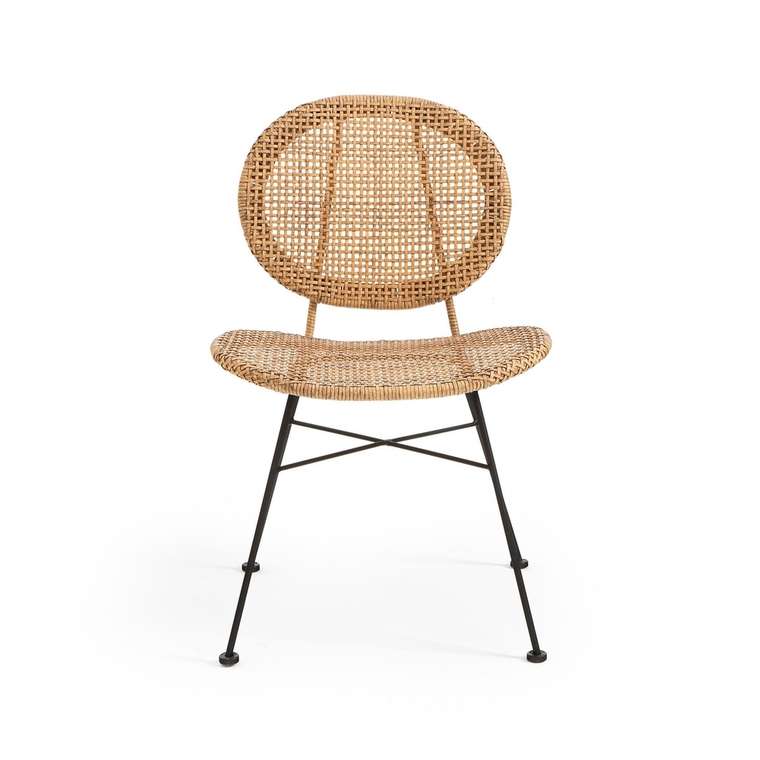 Комплект из двух стульев из плетеного пластика Rubis бежевого цвета