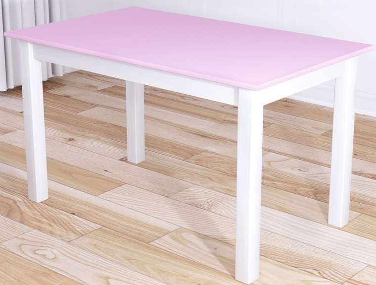 Стол обеденный Классика 120х60 со столешницей розового цвета