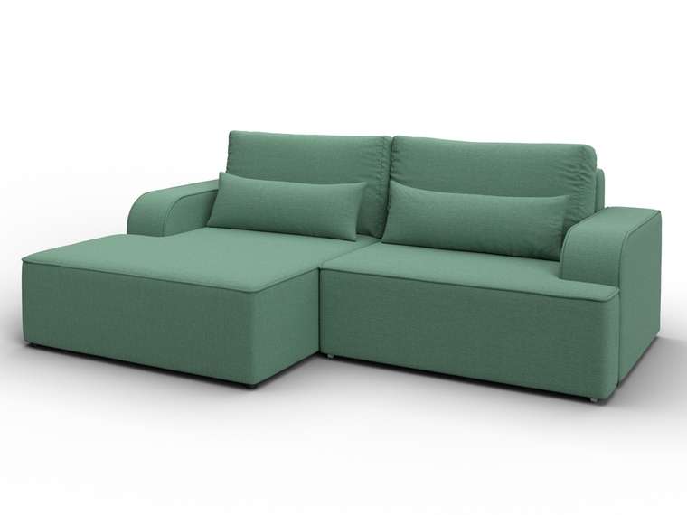 Угловой диван-кровать Лига-120 светло-зеленого цвета левый