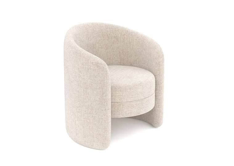 Кресло E7.4 в обивке из рогожки бежевого цвета