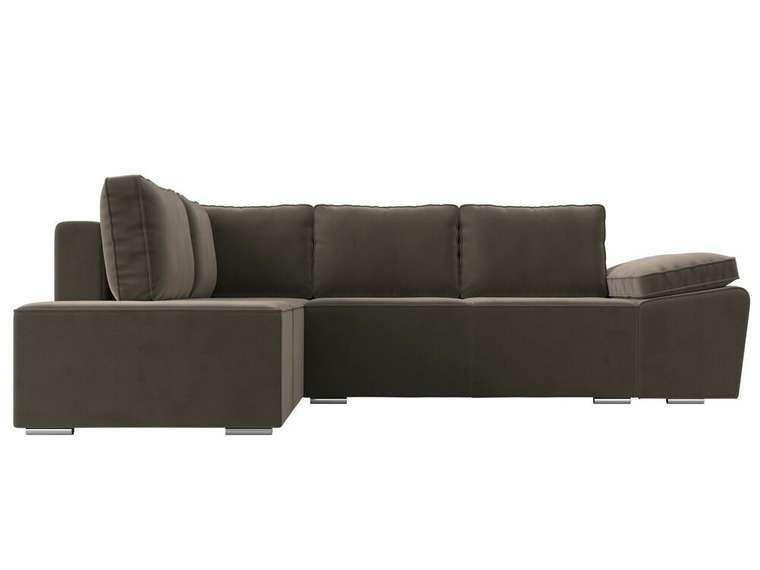Угловой диван-кровать Хьюго коричневого цвета левый угол