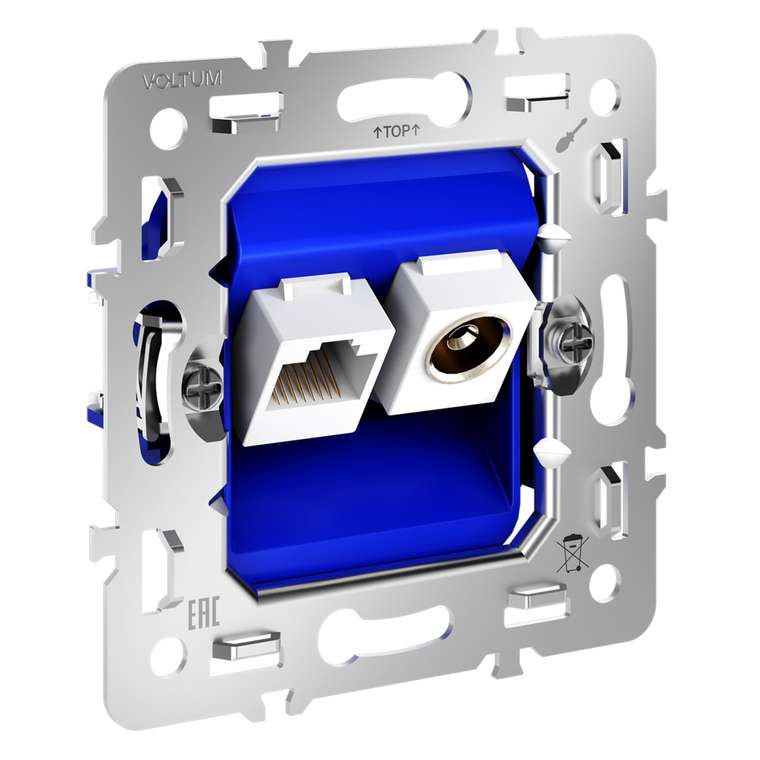 Механизм розетки TV+RJ45 кат. 6, S70