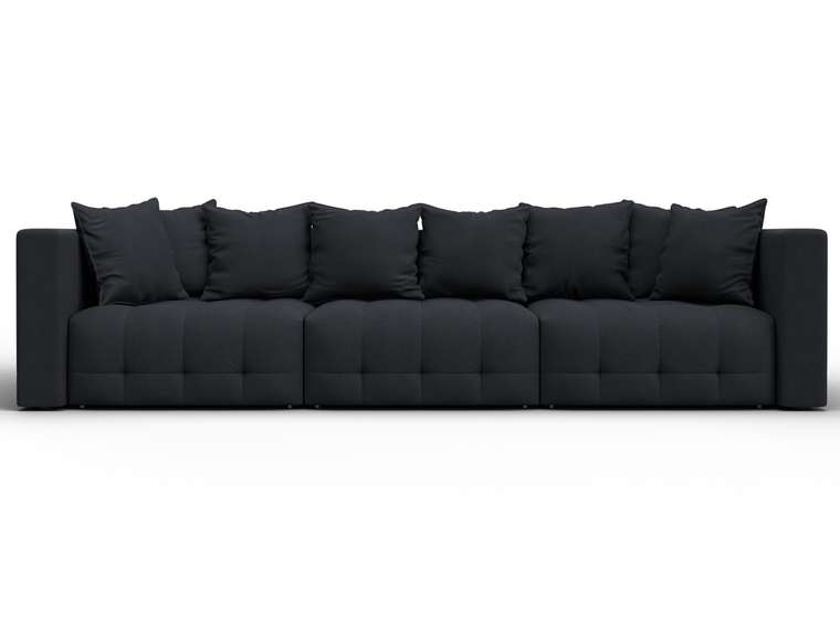 Диван-кровать Лига-052 Лонг темно-серого цвета (замша)