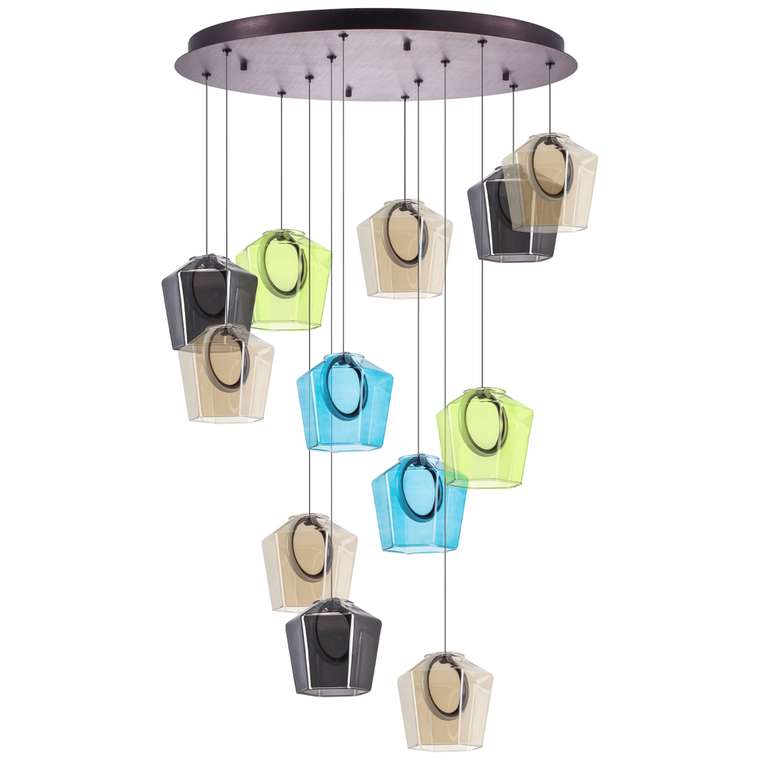 Люстра CARAMELLO LED 12х6W 1400LM КОФЕЙНЫЙ/МУЛЬТИКОЛОР 3000K
